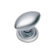 INTERSTEEL KNOP OVAAL MET ACHTERPLAAT CHROOM MAT