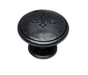 INTERSTEEL KNOP MOTIEF BLOEM GRIJS