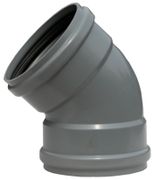 WAVIN PVC RUBBER MANCHET BOCHT 400MM 45° M/M GRIJS