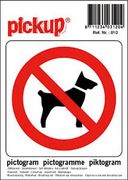PICTOGRAM ACHTERGLAS 10X10 VERBODEN VOOR HONDEN