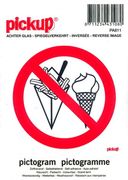 PICTOGRAM ACHTERGLAS 10X10 VERBODEN VOOR ETEN EN DRINKEN