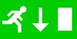 PICTOGRAM 10X20 NOODUITGANG OMLAAG