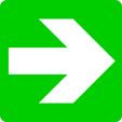 PICKUP INTERNATIONAL PICTOGRAM 20X20 VLUCHTWEG PIJL RECHT