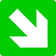 PICKUP INTERNATIONAL PICTOGRAM 20X20 VLUCHTWEG PIJL SCHUIN