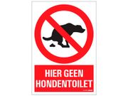 BORD 23X33CM HIER GEEN HONDENTOILET