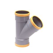 WAVIN PVC RUBBER MANCHET T-STUK 125MM 45° 3XM SN8