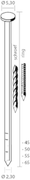 UNION NAGEL OP ROL 2,5 X 50MM BL/GL