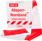 KELMAPLAST AFZETBAND ROOD/WIT 8CM BREED 500 MTR