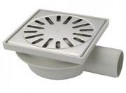 AQUABERG KUNSTSTOF VLOERPUT 150X150MM MET RVS ROOSTER