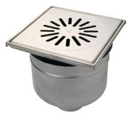 AQUABERG RVS VLOERPUT 200X200MM MET RVS ROOSTER