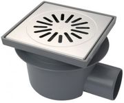 AQUABERG KUNSTSTOF VLOERPUT 200X200MM MET RVS ROOSTER