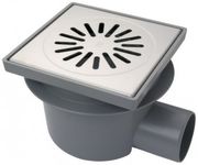 AQUABERG KUNSTSTOF VLOERPUT 200X200MM MET RVS ROOSTER