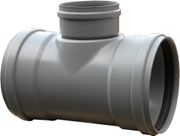  PVC RUBBER MANCHET VERLOOP T-STUK 250MM 90° 3XM SN4