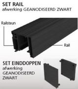  SCHUIFDEURBESL ZWART 200CM 80KG SLIM