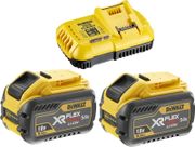 DEWALT FLEXVOLT STARTERKIT 2X 9.0AH ACCU + SNELLADER