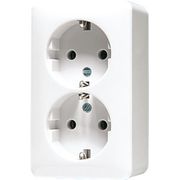 JUNG OPBOUW WANDCONTACTDOOS 2-VOUDIG R/A ALP. WIT
