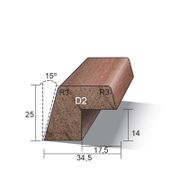  MERANTI ISOLATIE GLASLAT D2 25X34,5MM
