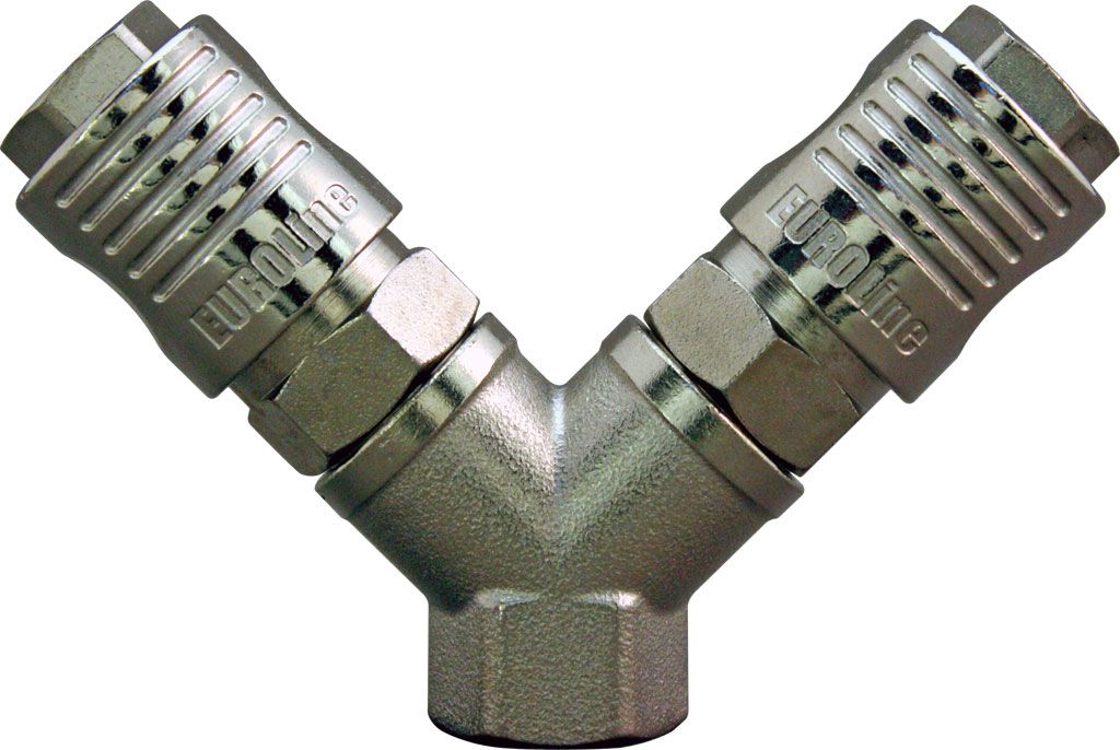 PERSLUCHTVERDELER 2-WEG INCL. KOPPELING