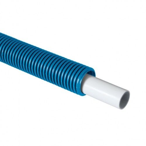PERT/ALU BUIS 16MM X 2MM WIT IN MANTELBUIS BLAUW ROLLENGTE: 75MTR