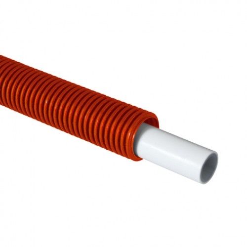 PERT/ALU BUIS 16MM X 2MM WIT IN MANTELBUIS ROOD ROLLENGTE: 75MTR