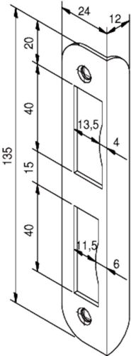 NEMEF_YALE OPDEK SLUITPLAAT HP1266-12-R VZ RECHTS