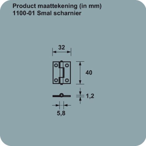 AXA SCHARNIER 40 X 32MM 1.5