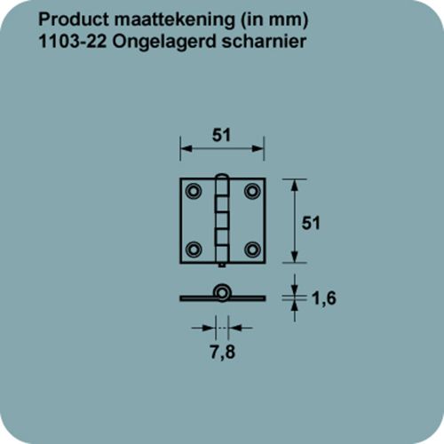 AXA SCHARNIER 51 X 51MM 2