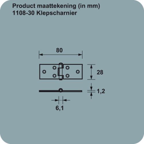 AXA KLEPSCHARNIER 28 X 80MM VERZINKT