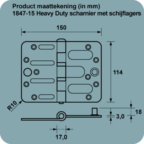 AXA SCHARNIER 114 X 150MM VH TGS 3MM