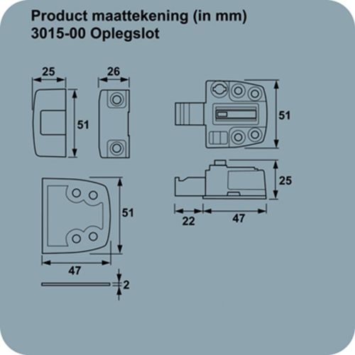 AXA OPLEGSLOT 3015 GELIJKLIGGEND WIT