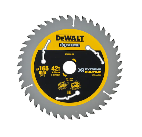 DEWALT ZAAGBLAD XTREME RUNTIME 165X20 42T CSB