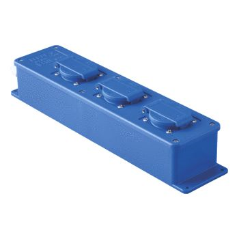 Connectra VERLENGKABELDOOS 3-VOUDIG 3X2.5MM2 BLAUW