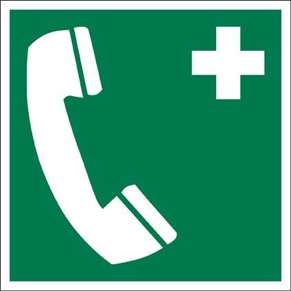  PICTOGRAM VINYL 15X15 TELEFOON 1E HULP