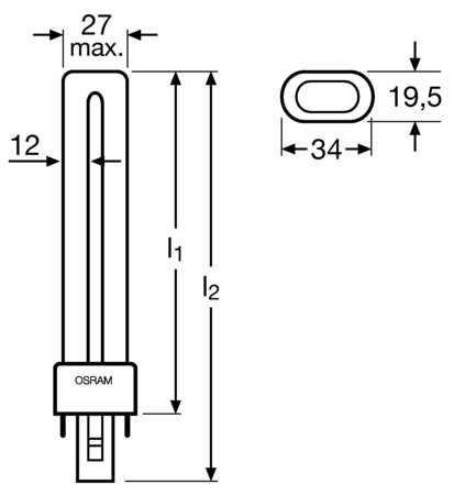 OSRAM DULUX S 11W/827 G23 2-PINS