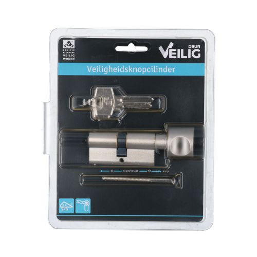  KNOPCILINDER S6 30/30 VERNIKKELD