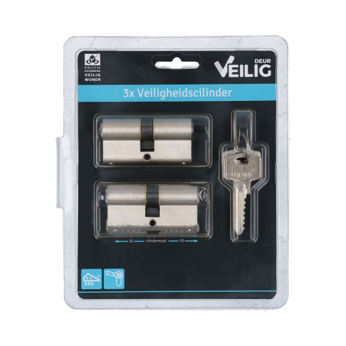  CILINDER S6 30/30 VERNIKKELD 3 GELIJKSL.