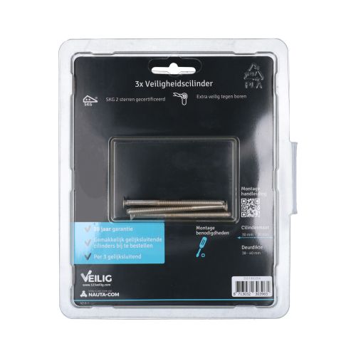  CILINDER S6 30/30 VERNIKKELD 3 GELIJKSL.