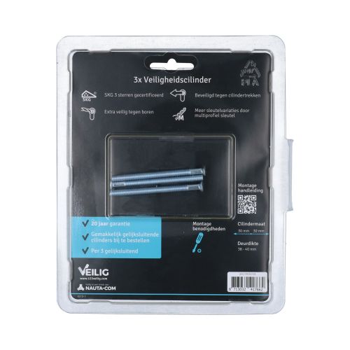  CILINDER S7 30/30 VERNIKKELD 3 GELIJKSLU