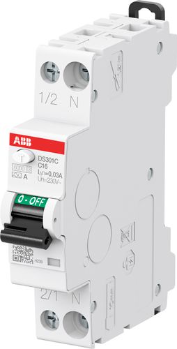 ABB COMPONENTEN ABB AARDLEKAUTOMAAT 1P+N B 16A 30MA 6KA