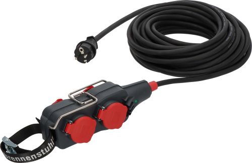 BRENNENSTUHL PROFESSIONAL POWERBLOCK MET VERLENGKABEL 15MTR PB 1100 4-VOUDIG ZWART H07RN-F 3X1,5