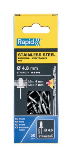 RAPID BLINDKLINKNAGELS RVS 4,8X10MM 50ST