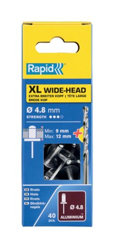 RAPID BLINDKLINKNAGELS XL 4,8X16M 40ST