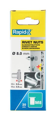 RAPID BLINDKLINKMOEREN M8 INCL BOOR 20ST