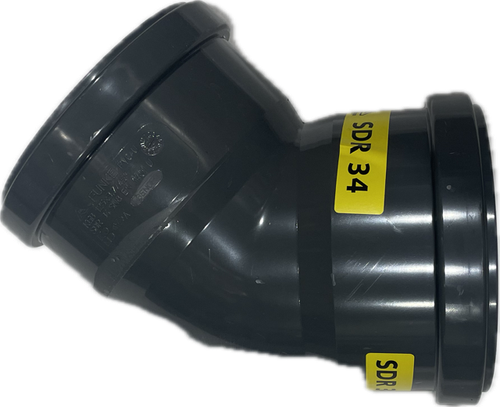 FUNKE PVC MANCHET BOCHT 45' 125MM MOF/MOF SN8
