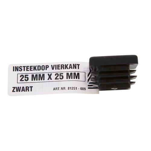  INSTEEKDOP VIERKANT 25X25 MM ZWART