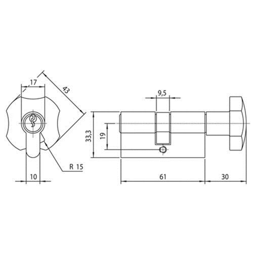NEMEF KNOPCILINDER 116/9
