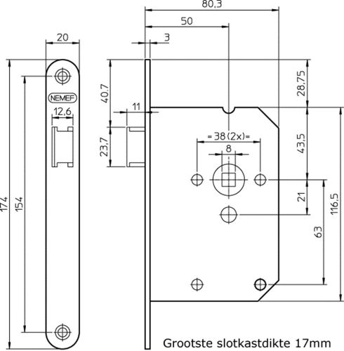NEMEF_YALE SLOT 1255/2L-50 LOOPSLOT LINKS/RECHTS