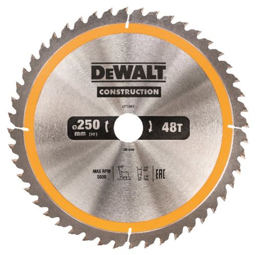 DEWALT CIRKELZAAGBLAD 250X30MM 48T
