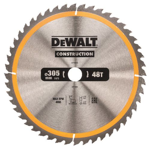 DEWALT CONSTRUCTION CIRKELZAAGBLAD 305 X 30MM 48 TANDS