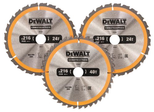 DEWALT CIRKELZAAGBLADENSET 216MM 3 PACK